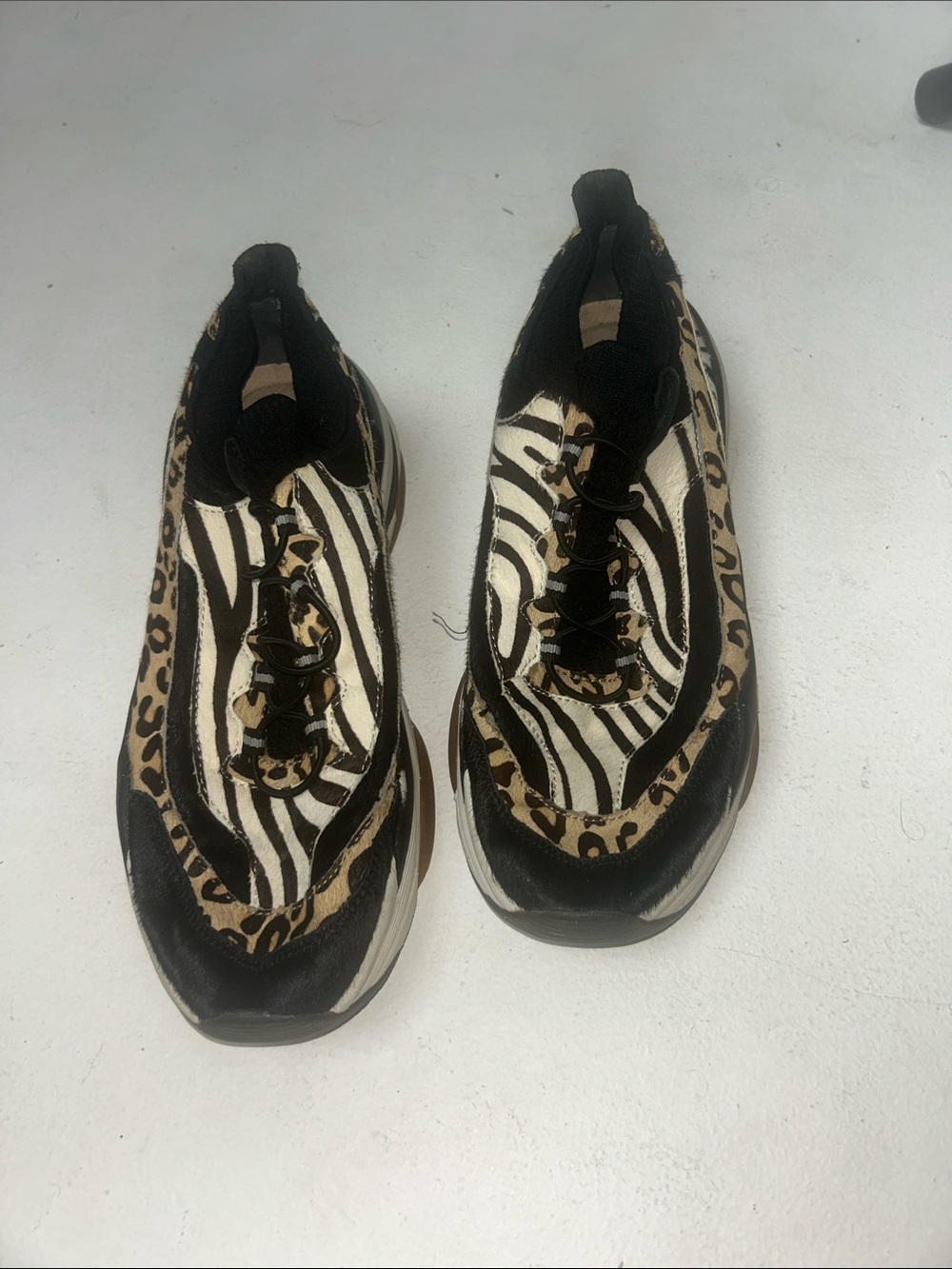Skechers Women's Mixed Animal Print Sneakers in Black and Brown